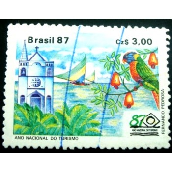 Imagem similar à do selo postal do Brasil de 1987 Monumentos U