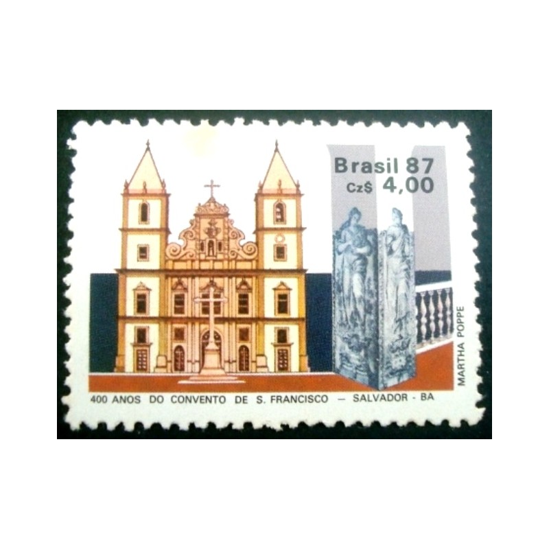 Selo postal do Brasil de 1987 Convento São Francisco M