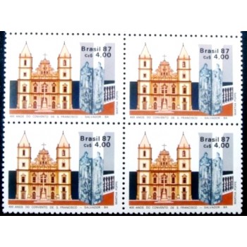 Quadra de selos postais do Brasil de 1987 Convento São Francisco M