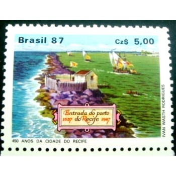 Selo postal do Brasil de 1987 Recife M