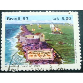 Imagem similar à do selo postal do Brasil de 1987 Recife M