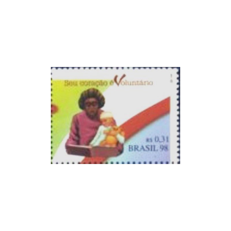 Imagem do selo postal do Brasil de 1998 Mulher e Criança N anunciado