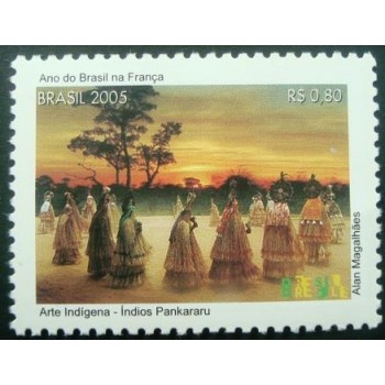 Selo postal do Brasil de 2005 Índios Pankararu M