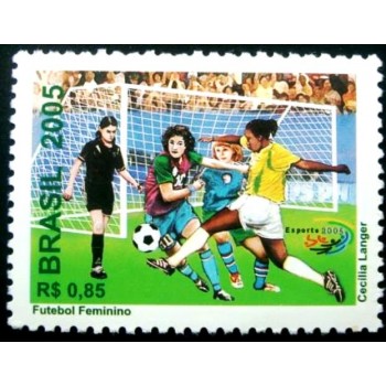 Selo postal do Brasil de 2005 Futebol Feminino M