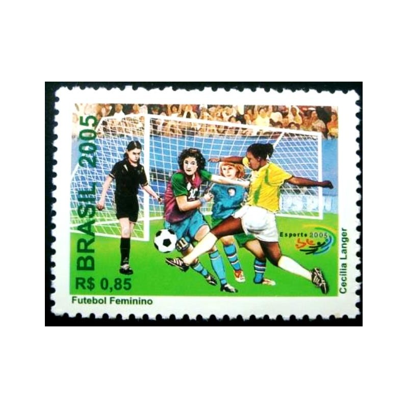 Selo postal do Brasil de 2005 Futebol Feminino M