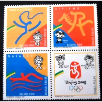 Série de selos comemorativos do Brasil de 2008 Olimpíada de Pequim M