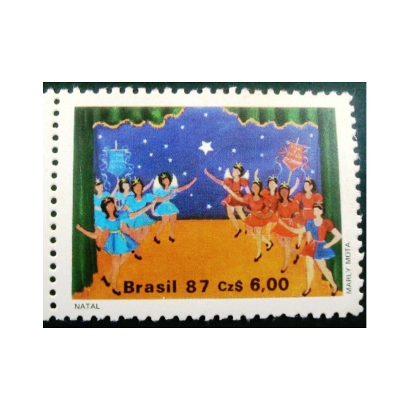 Selo postal do Brasil de 1987 Folguedos Populares M