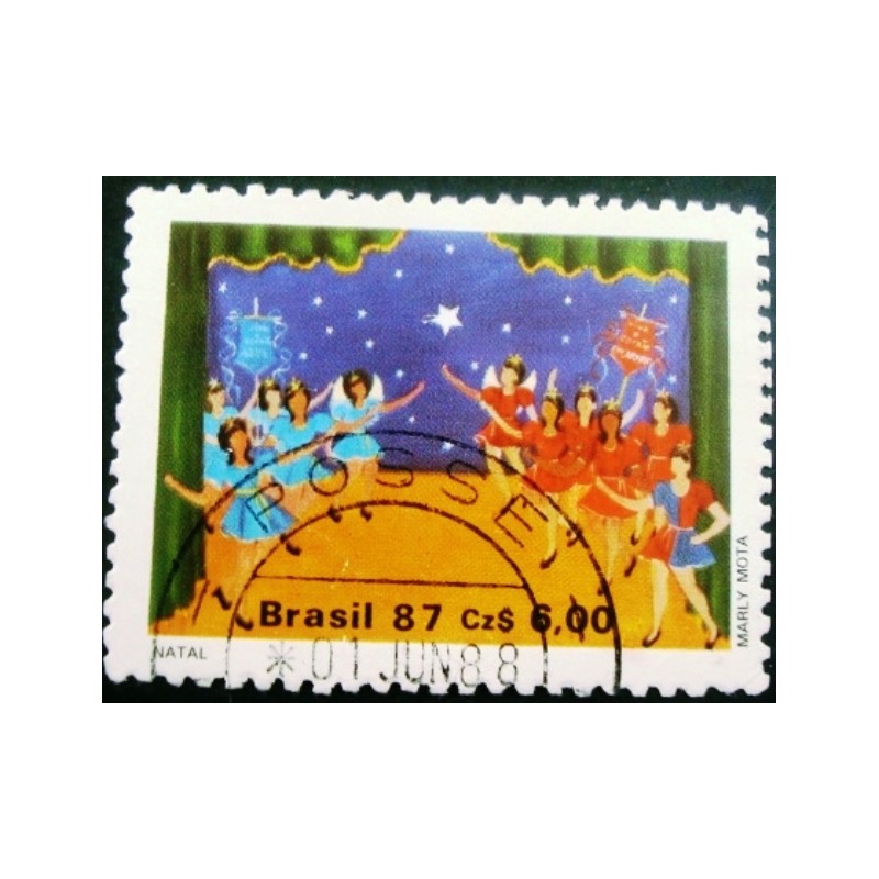 Imagem similar à do selo postal do Brasil de 1987 Folguedos Populares U