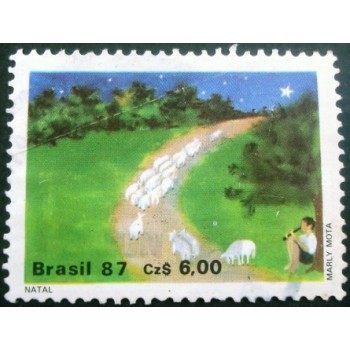 Imagem similar à do selo postal do Brasil de 1987 Natal no Campo U