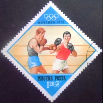 Imagem do selo postal da Hungria de 1972 Boxing