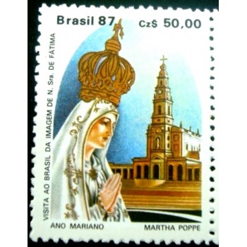 Selo postal do Brasil de 1987 N. S. Fátima M