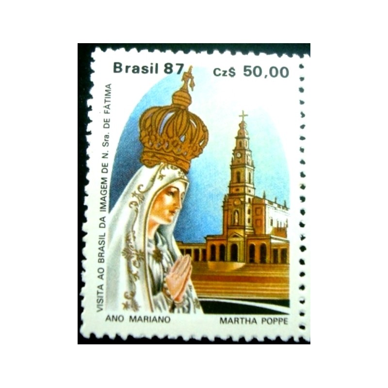 Selo postal do Brasil de 1987 N. S. Fátima M