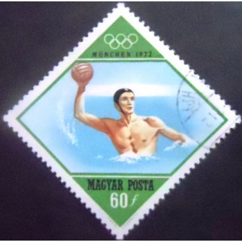 Imagem do selo postal da Hungria de 1972 Water-polo