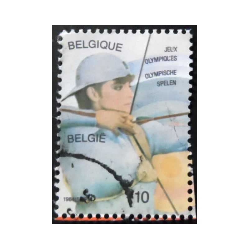 Selo postal da Bélgica de 1984 Women's Archery