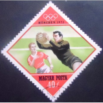 Imagem do selo postal da Hungria de 1972 Football