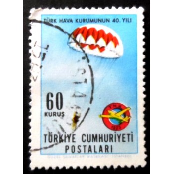 Selo postal da Turquia de 1965 Turkish Aviation League
