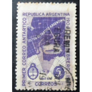 Selo postal da Argentina de 1947 Map of Argentine Antarctic Claims 5