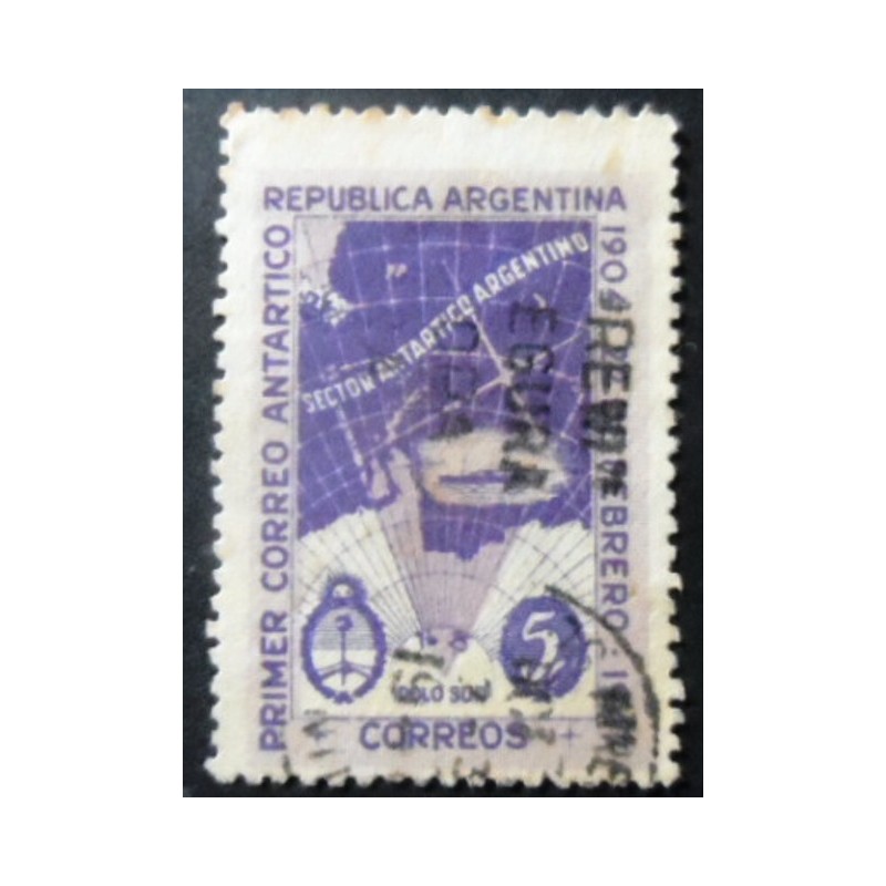 Selo postal da Argentina de 1947 Map of Argentine Antarctic Claims 5