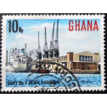 Selo postal de Gana de 1967 Quay Nº2 Tema Harbor