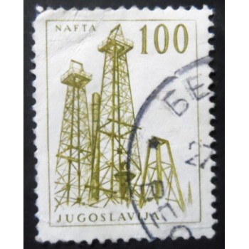 Selo postal da Yuguslávia de 1961 Oil-well Derricks U