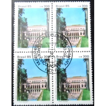 Quadra de selos postais de 1985 - Museu Histórico MCC