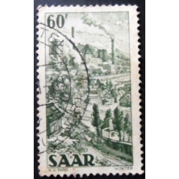 Selo postal de Saarland de 1951 Coal-mine Reden and surroundings