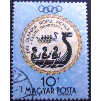 Imagem do selo postal da Hungria de 1960 Rowing