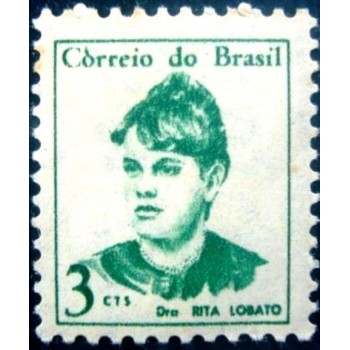 Selo postal do Brasil de 1967 Dra. Rita Lobato M