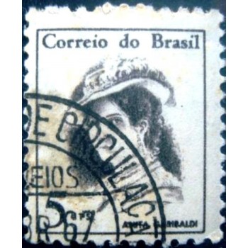 Selo postal do Brasil de 1967 Anita Garibaldi N1D