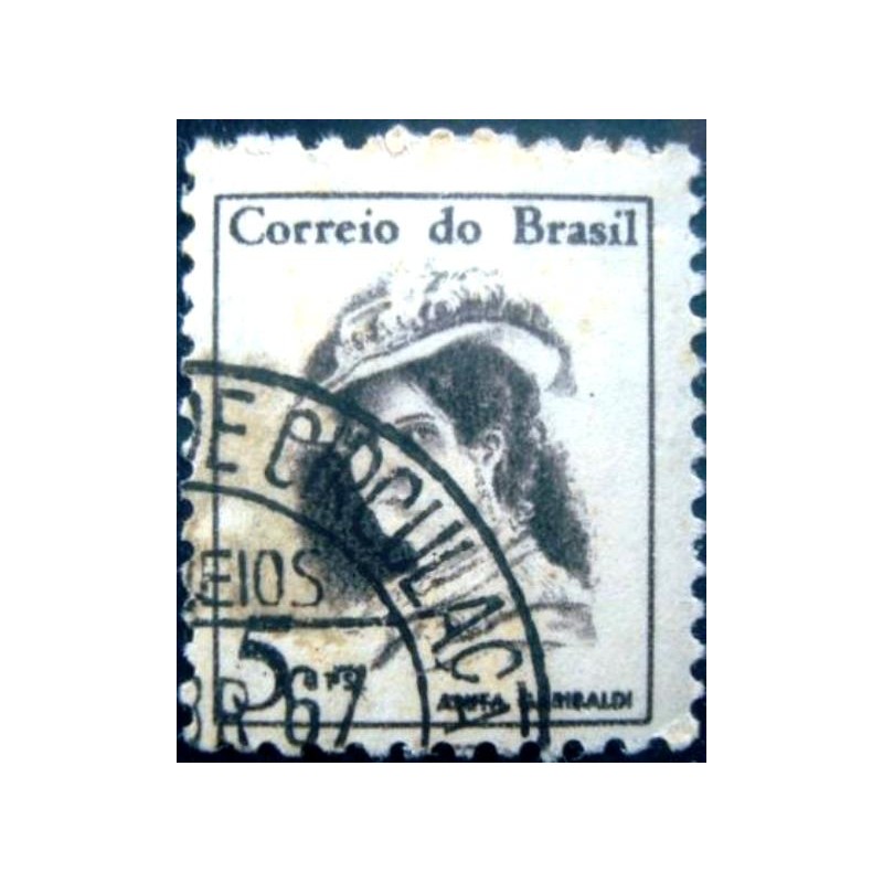 Selo postal do Brasil de 1967 Anita Garibaldi N1D