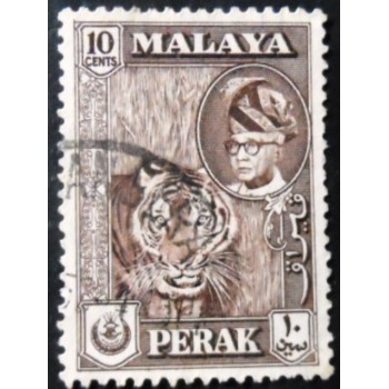 Selo postal de Perak de 1960 Sultan Yussuf Izzuddin Shah