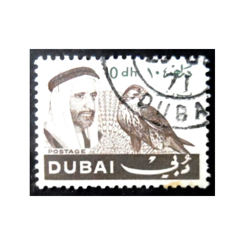Selo postal de Dubai de 1967 Sheikh Rashid Ben Said Al Maktoum 10