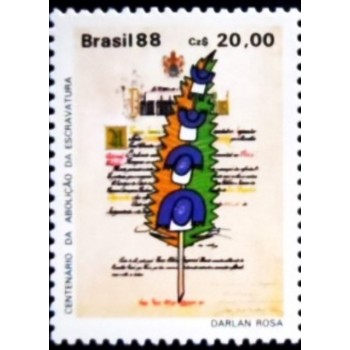 Selo postal do Brasil de 1988 Lei Áurea M