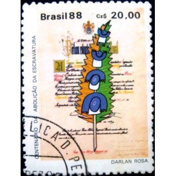 Imagem similar á do selo postal do Brasil de 1988 Lei Áurea U