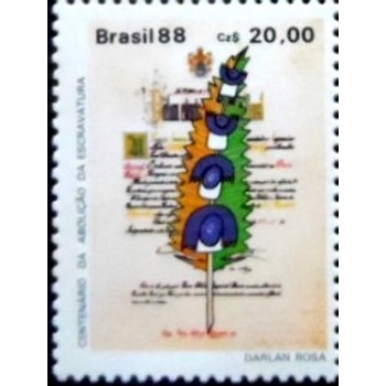 Selo postal do Brasil de 1988 Lei Áurea M