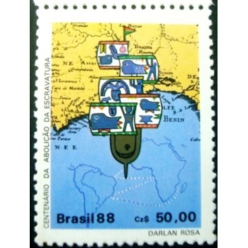 Selo postal do Brasil de 1977 Navio Negreiro M