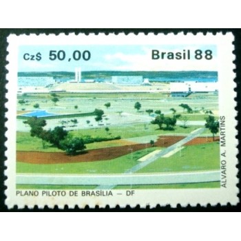 Selo postal do Brasil de 1988 Plano Piloto M