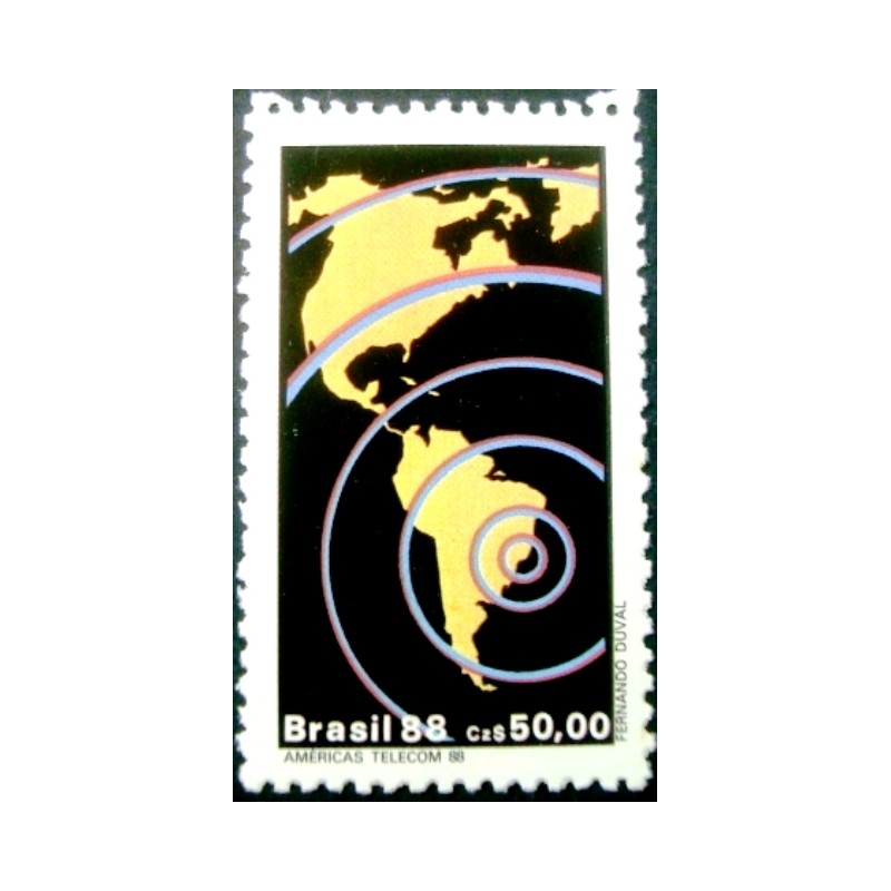 Selo postal do Brasil de 1988 TELECOM 88 M