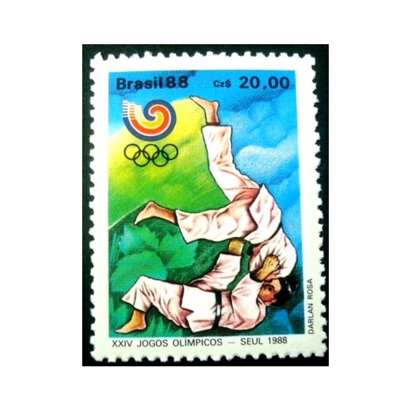 Selo postal do Brasil de 1988 Olimpíada Seul M