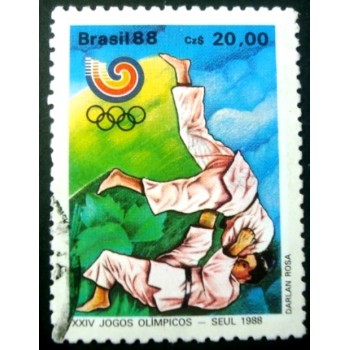 Imagem similar à do selo postal do Brasil de 1988 Olimpíada Seul U