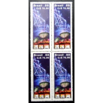 Quadra de selos postais do Brasil de 1988 - ANSAT10 M