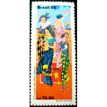 Selo postal do Brasil de 1988 Artes Cênicas M