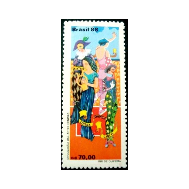 Selo postal do Brasil de 1988 Artes Cênicas M