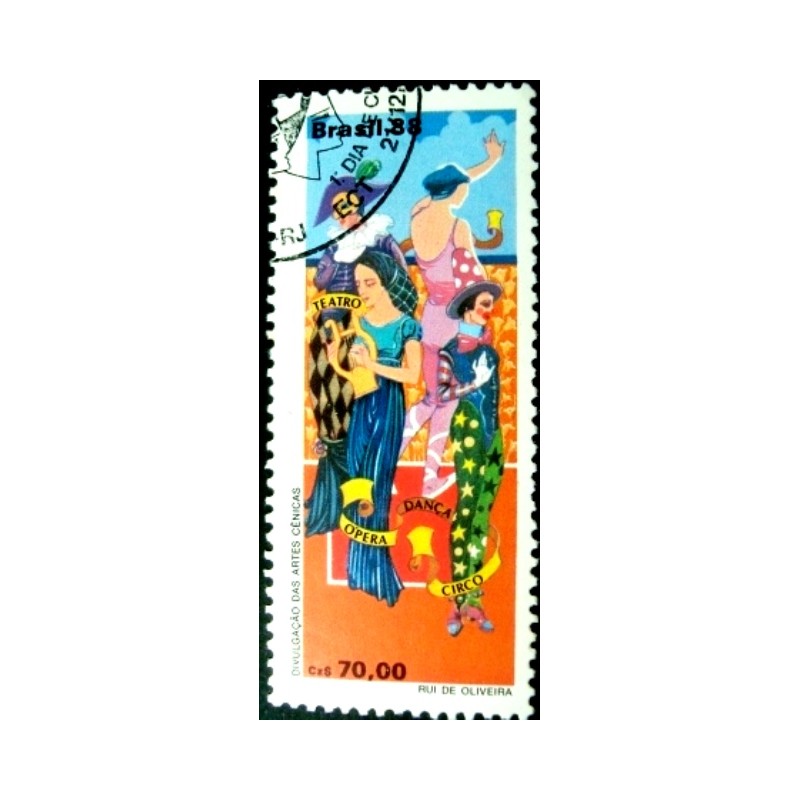 Selo postal do Brasil de 1988 Artes Cênicas MCC