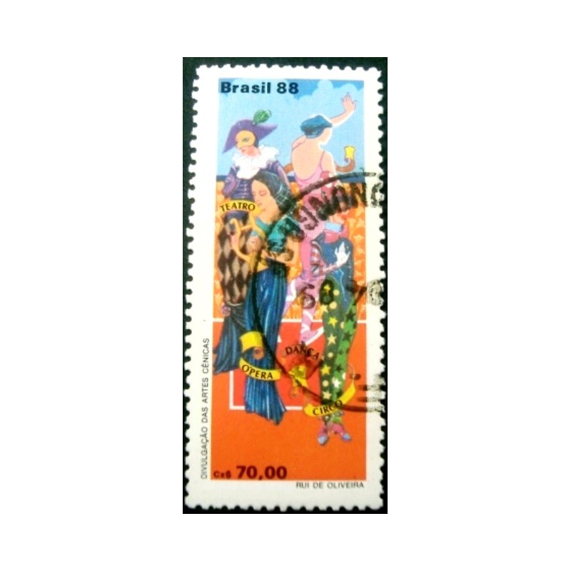 Selo postal do Brasil de 1988 Artes Cênicas U