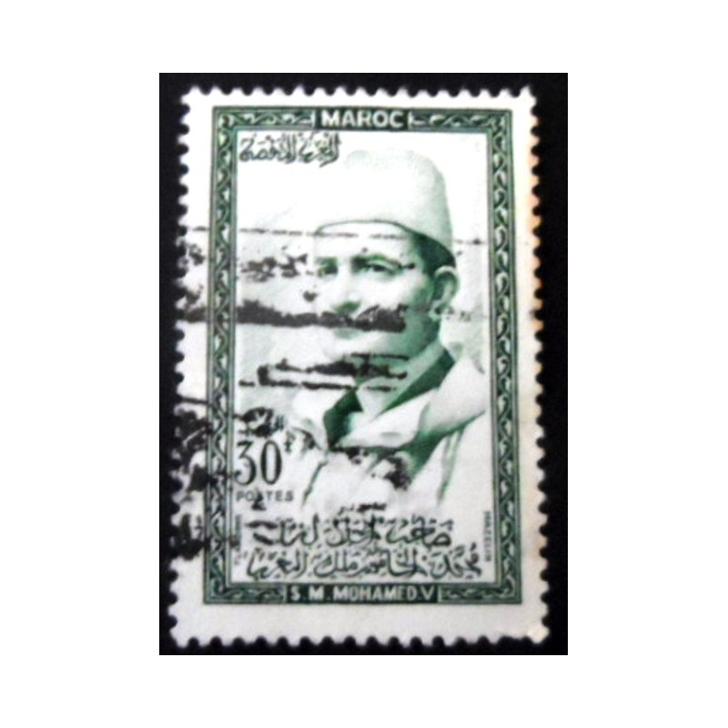 Selo postal do Marrocos de 1956 King Mohammed V 30 U