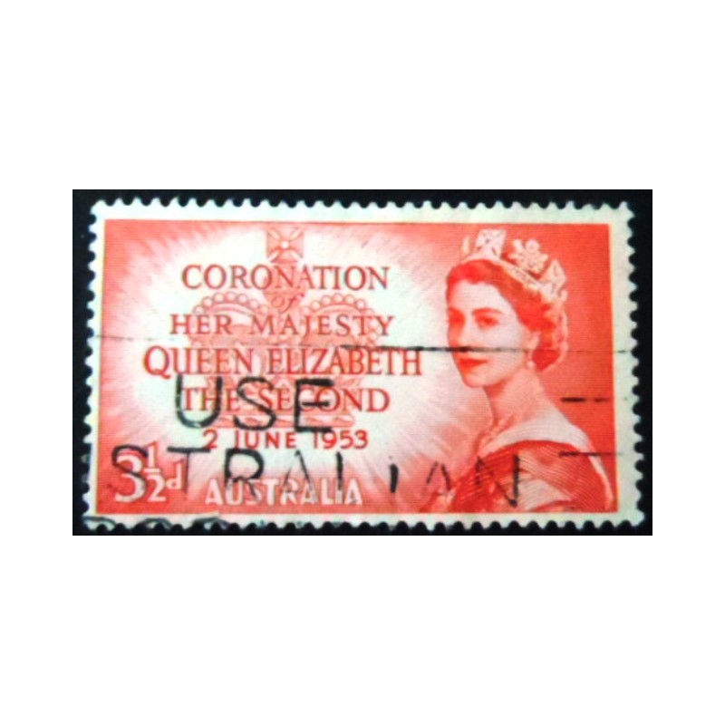 Selo postal da Austrália de 1953 Coronation of Queen Elizabeth II