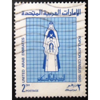 Selo postal dos Emirados Árabes de 1980 Arab family