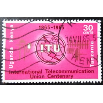 Selo postal da África Oriental de 1965 ITU Emblem and Symbols