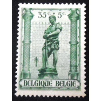 Selo postal da Bélgica de 1943 Blacksmith
